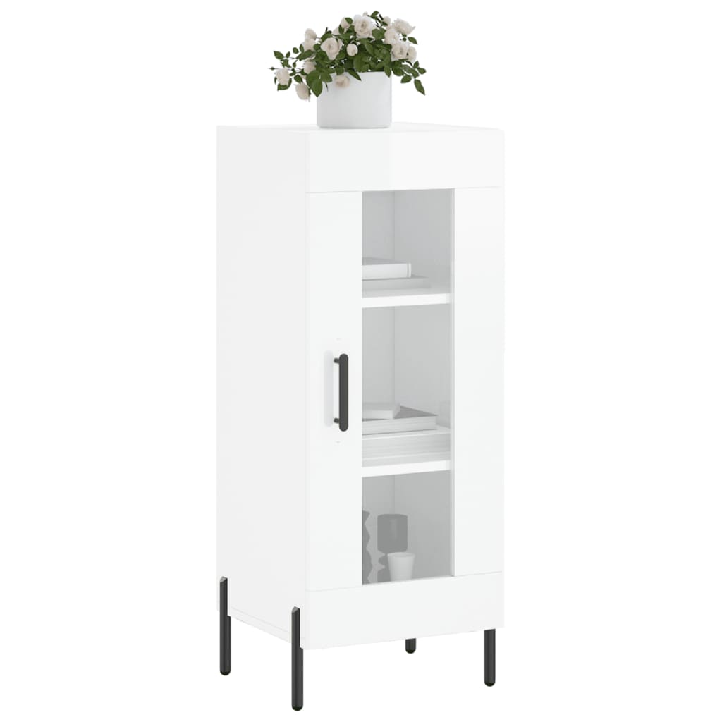 Komoda sjajna bijela 34,5 x 34 x 90 cm od konstruiranog drva