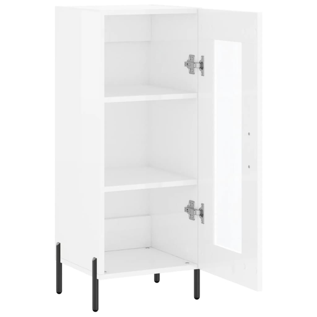 Komoda sjajna bijela 34,5 x 34 x 90 cm od konstruiranog drva