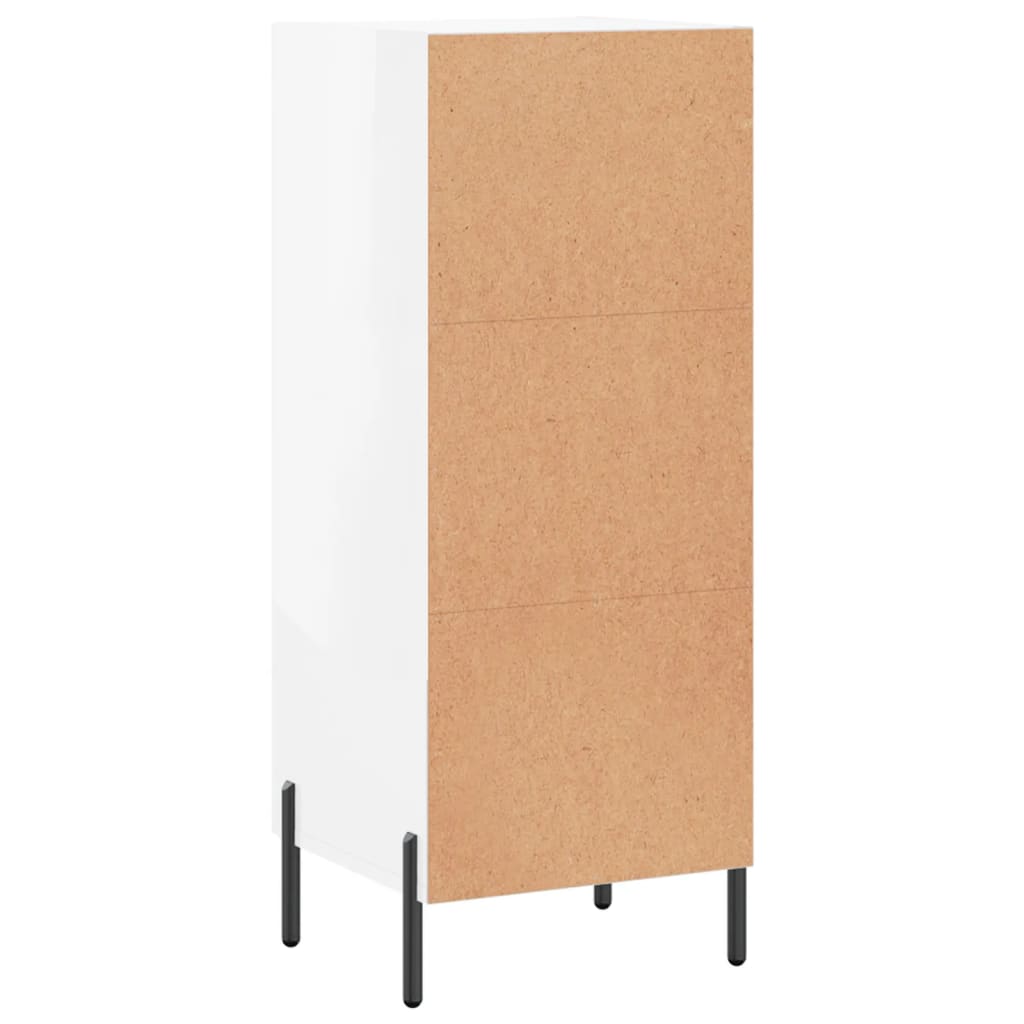 Komoda sjajna bijela 34,5 x 34 x 90 cm od konstruiranog drva