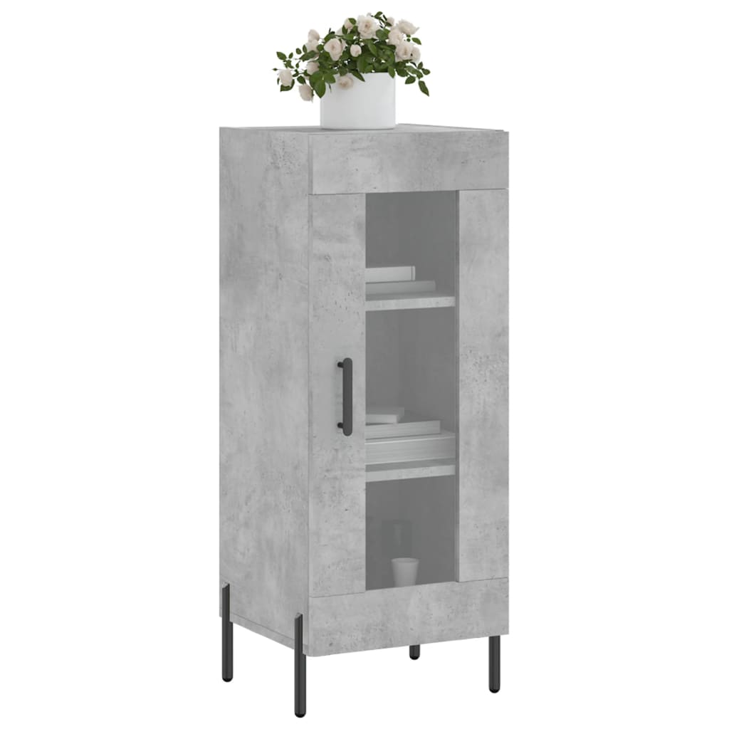 Komoda siva boja betona 34,5x34x90 cm od konstruiranog drva