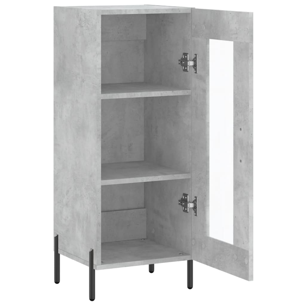 Komoda siva boja betona 34,5x34x90 cm od konstruiranog drva