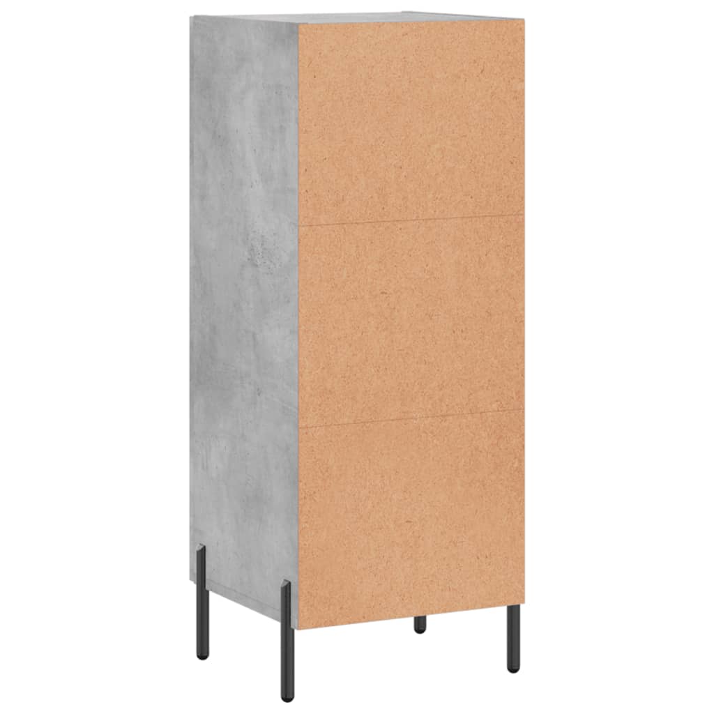 Komoda siva boja betona 34,5x34x90 cm od konstruiranog drva