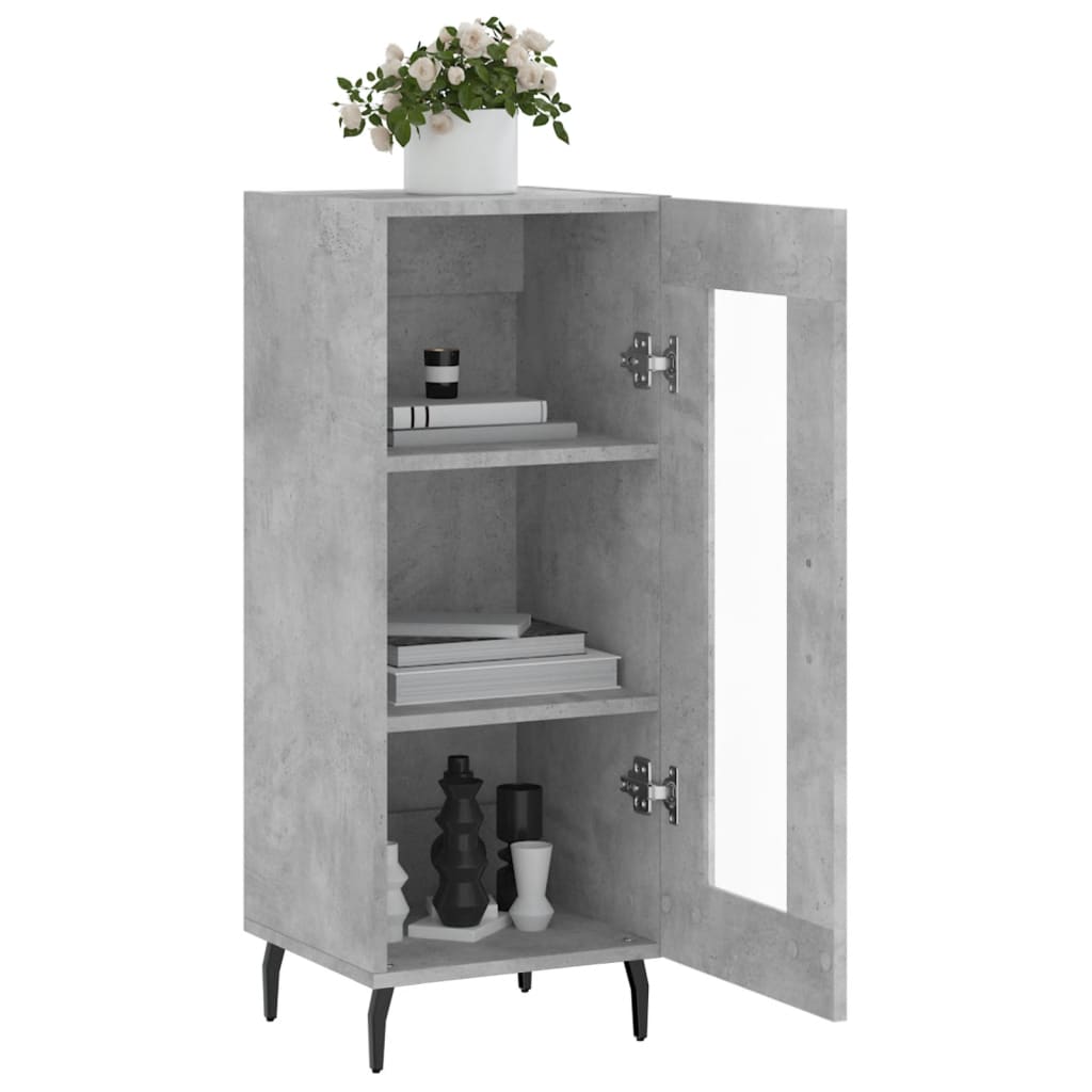 Komoda siva boja betona 34,5x34x90 cm od konstruiranog drva
