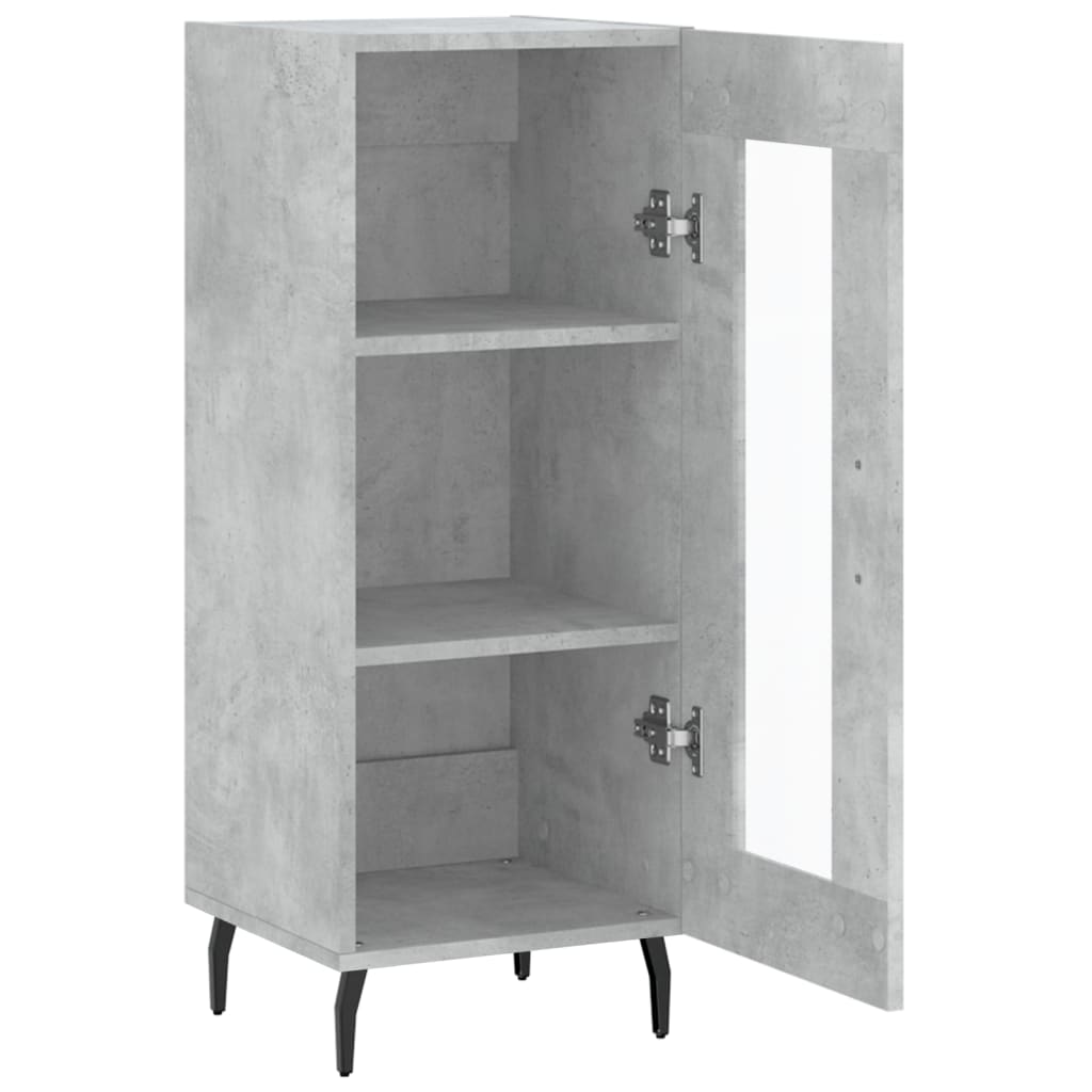 Komoda siva boja betona 34,5x34x90 cm od konstruiranog drva