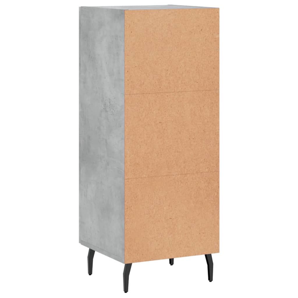 Komoda siva boja betona 34,5x34x90 cm od konstruiranog drva
