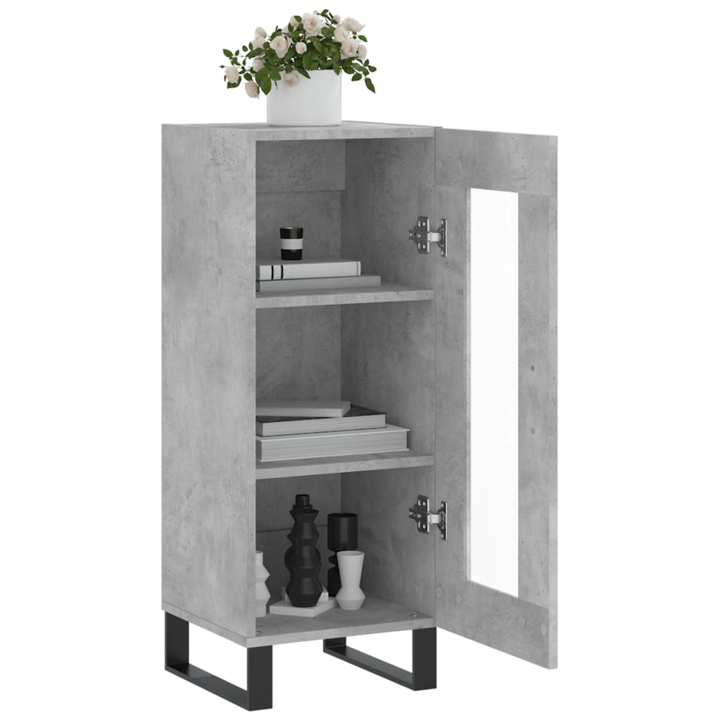 Komoda siva boja betona 34,5x34x90 cm od konstruiranog drva
