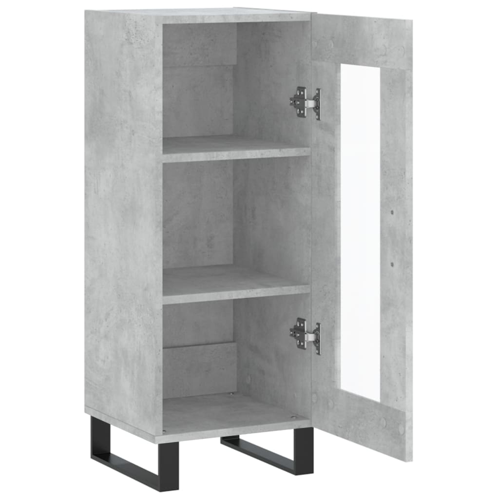 Komoda siva boja betona 34,5x34x90 cm od konstruiranog drva