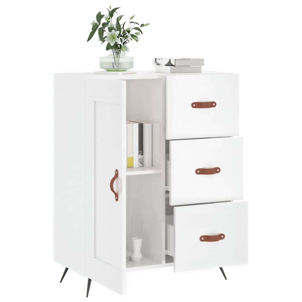 Komoda sjajna bijela 69,5x34x90 cm od konstruiranog drva