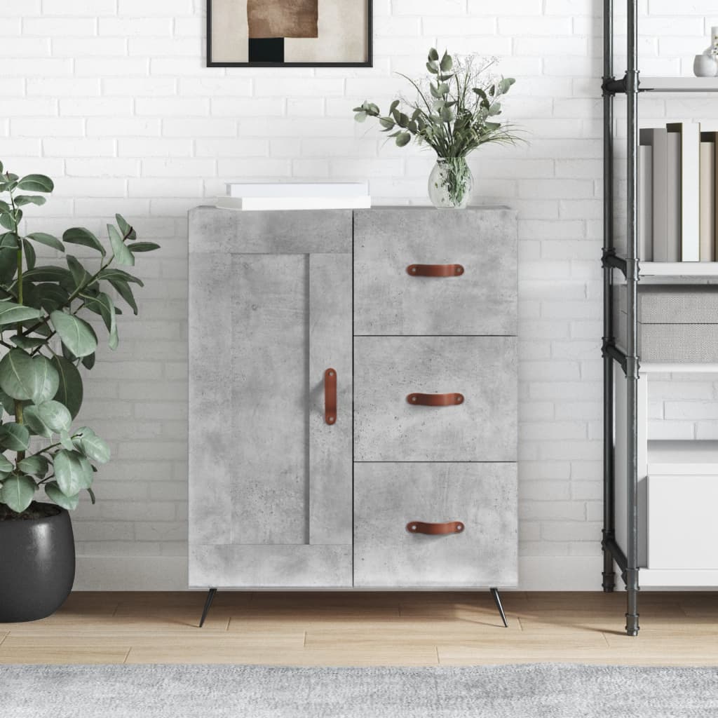 Komoda siva boja betona 69,5x34x90 cm od konstruiranog drva
