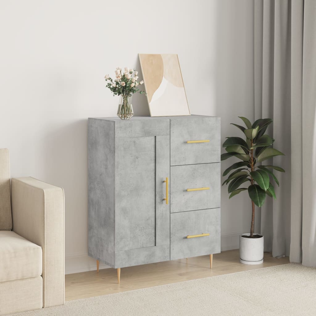 Komoda siva boja betona 69,5x34x90 cm od konstruiranog drva