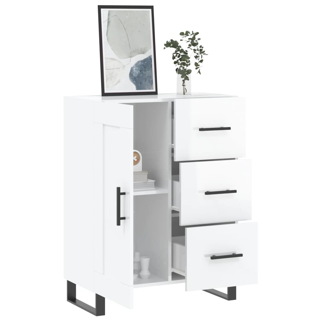 Komoda sjajna bijela 69,5x34x90 cm od konstruiranog drva