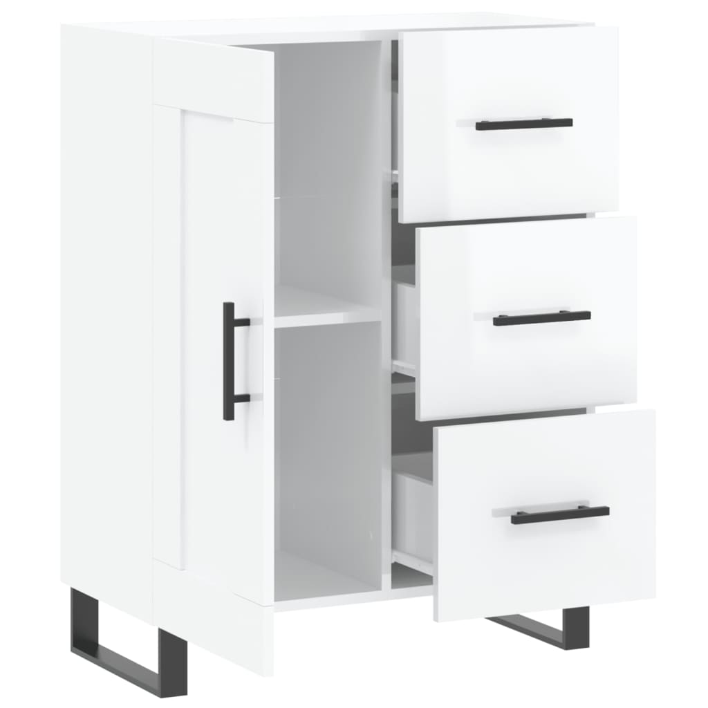 Komoda sjajna bijela 69,5x34x90 cm od konstruiranog drva