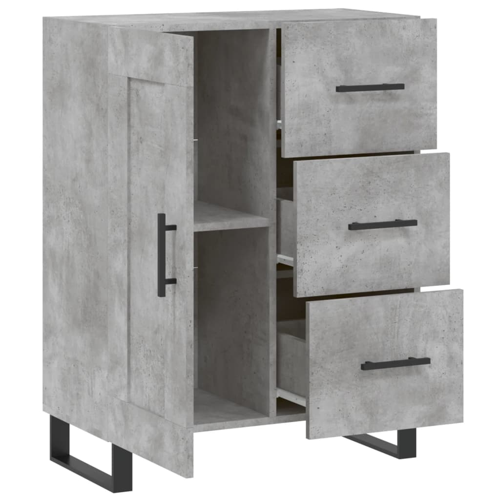 Komoda siva boja betona 69,5x34x90 cm od konstruiranog drva