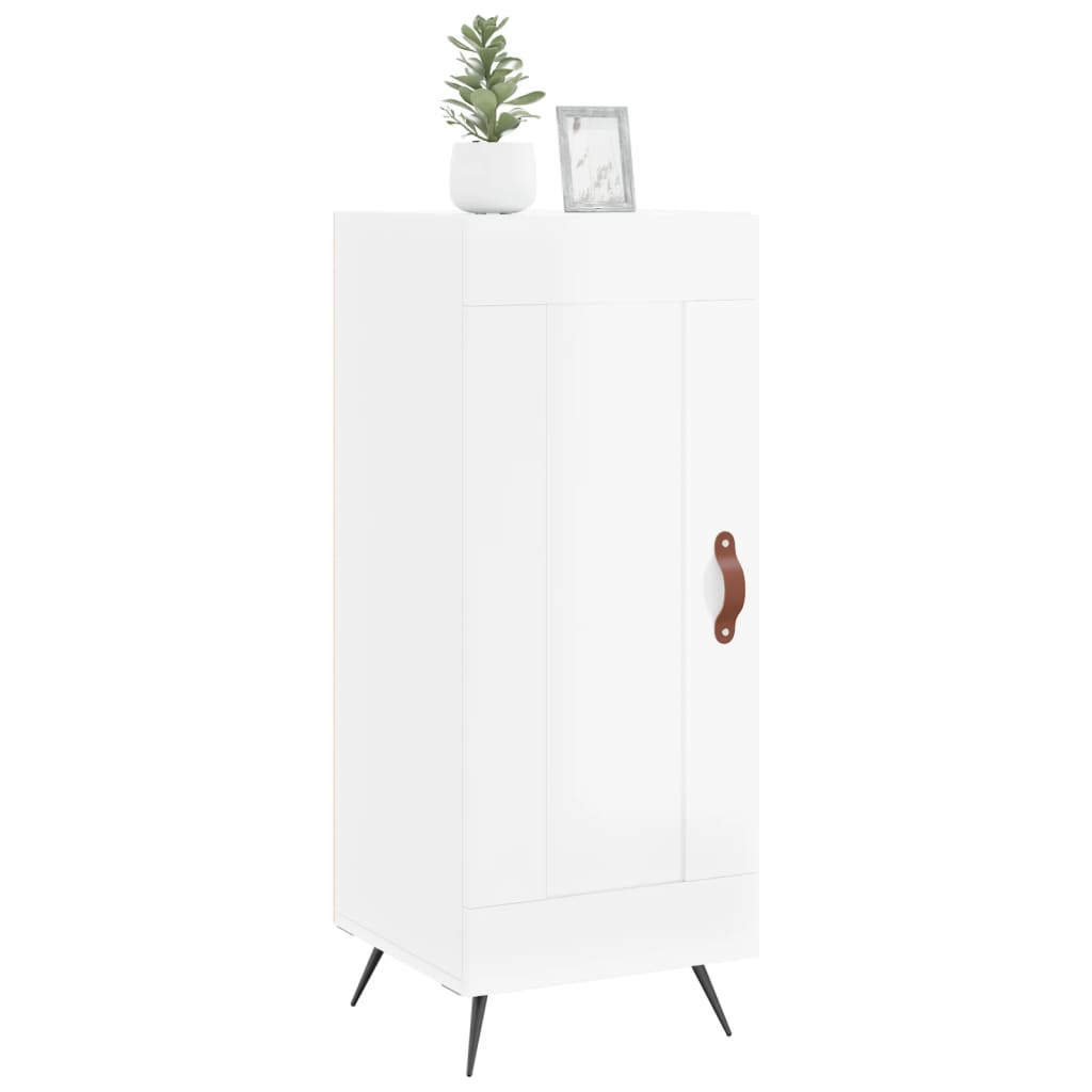 Komoda sjajna bijela 34,5 x 34 x 90 cm od konstruiranog drva