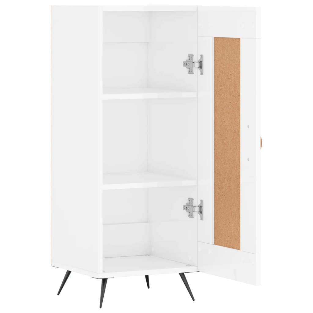 Komoda sjajna bijela 34,5 x 34 x 90 cm od konstruiranog drva