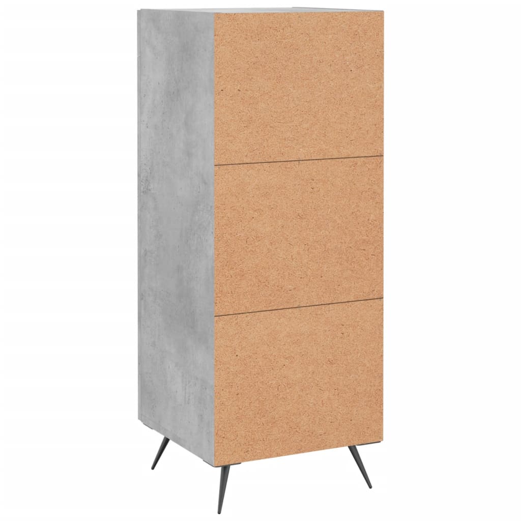 Komoda siva boja betona 34,5x34x90 cm od konstruiranog drva
