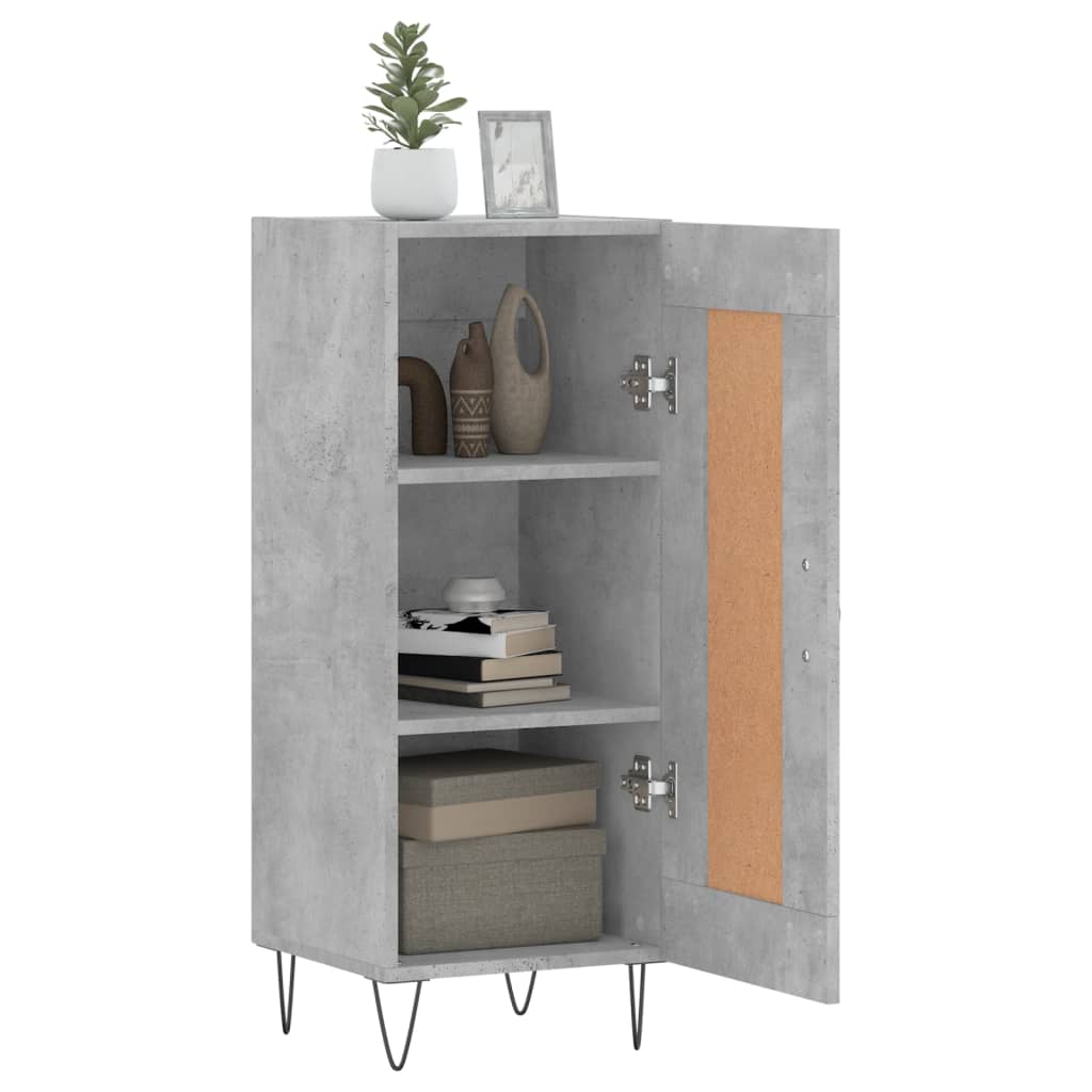 Komoda siva boja betona 34,5x34x90 cm od konstruiranog drva