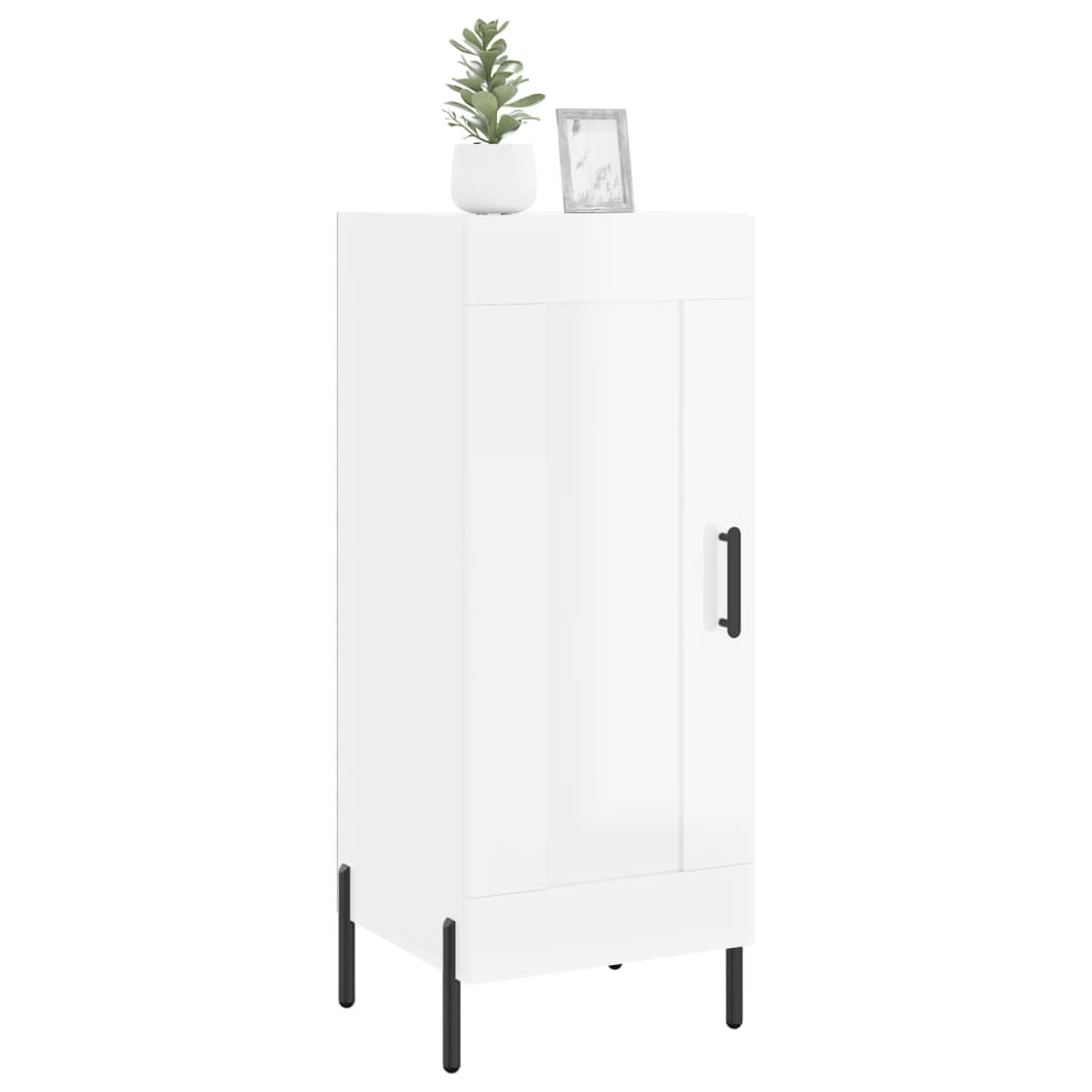 Komoda sjajna bijela 34,5 x 34 x 90 cm od konstruiranog drva