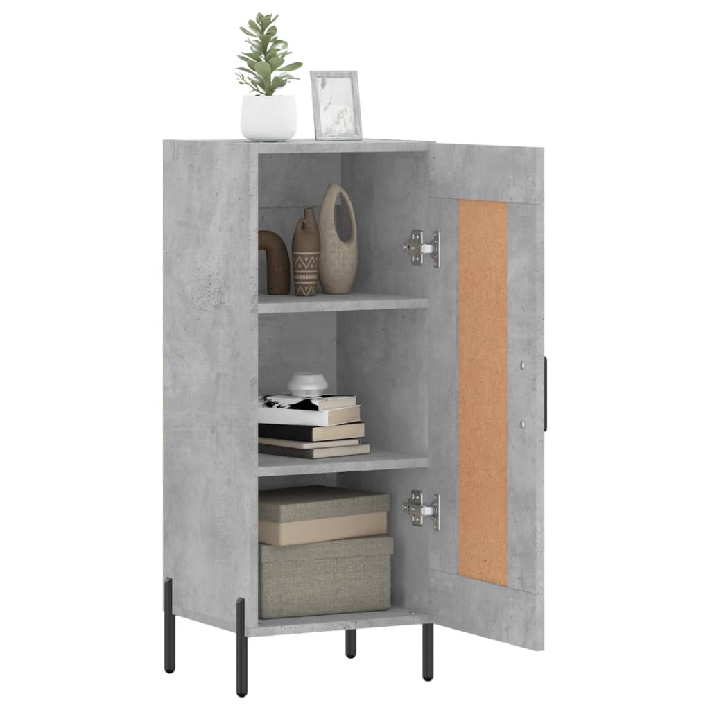Komoda siva boja betona 34,5x34x90 cm od konstruiranog drva