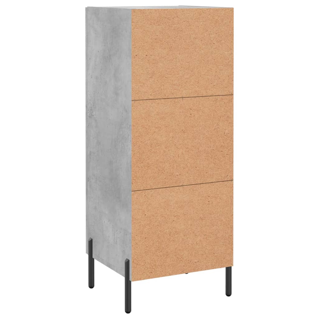 Komoda siva boja betona 34,5x34x90 cm od konstruiranog drva