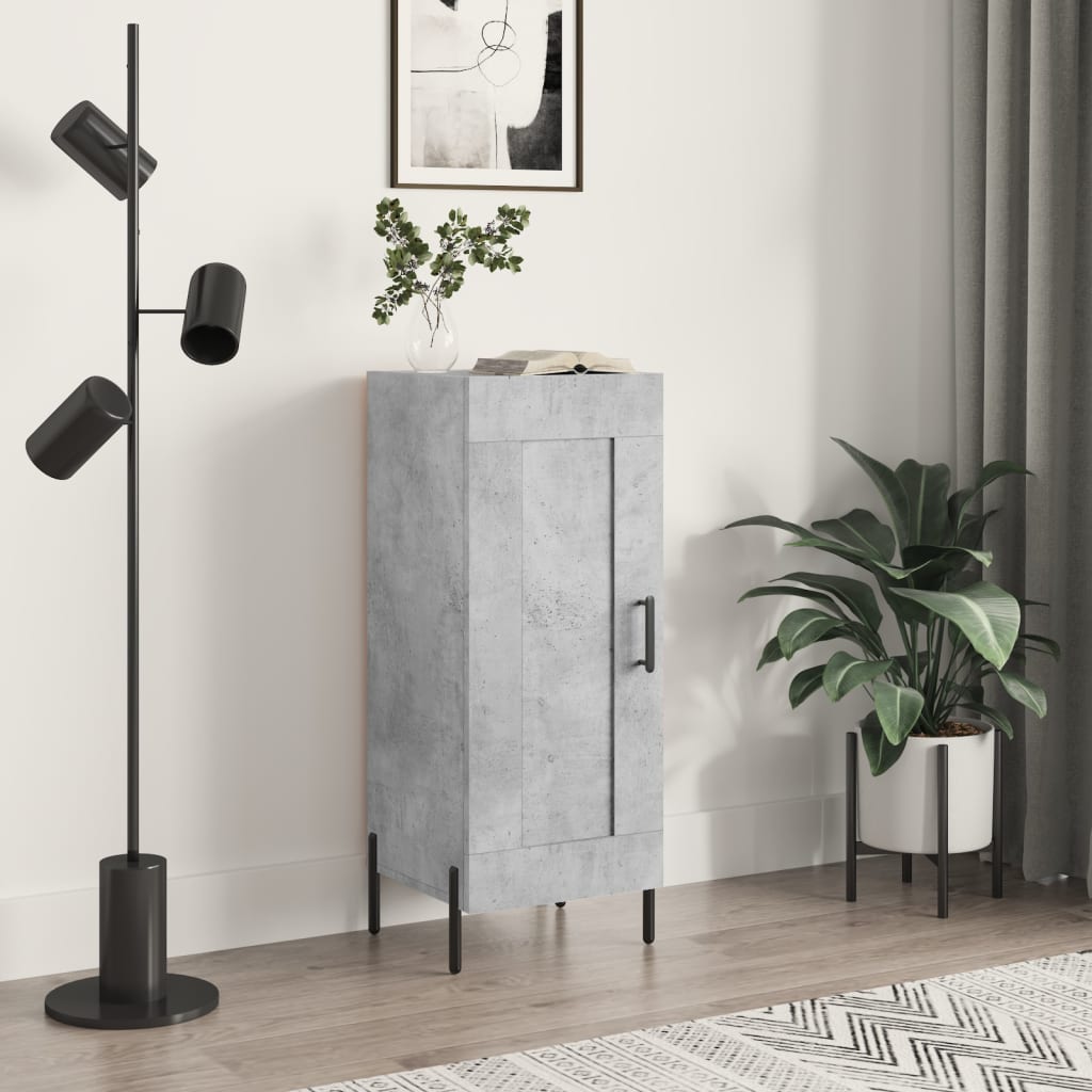Komoda siva boja betona 34,5x34x90 cm od konstruiranog drva