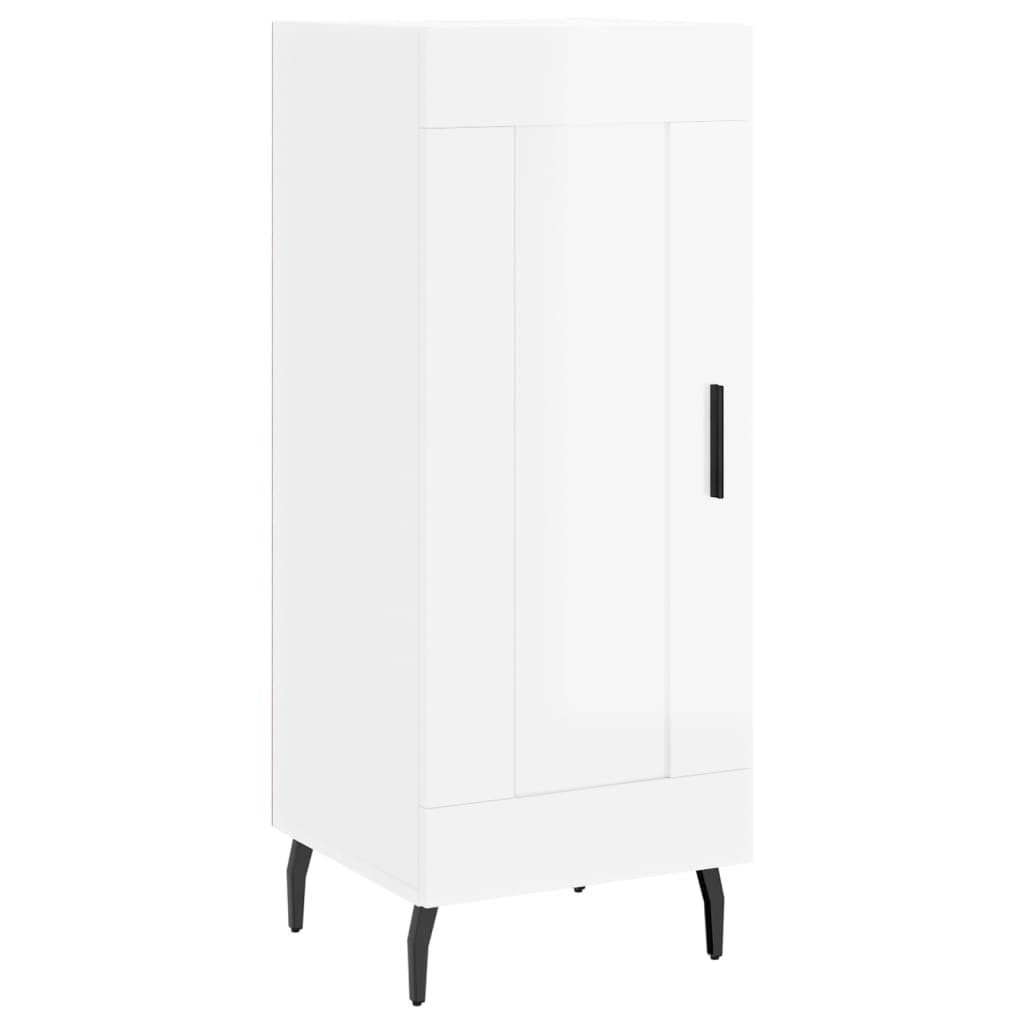 Komoda sjajna bijela 34,5 x 34 x 90 cm od konstruiranog drva