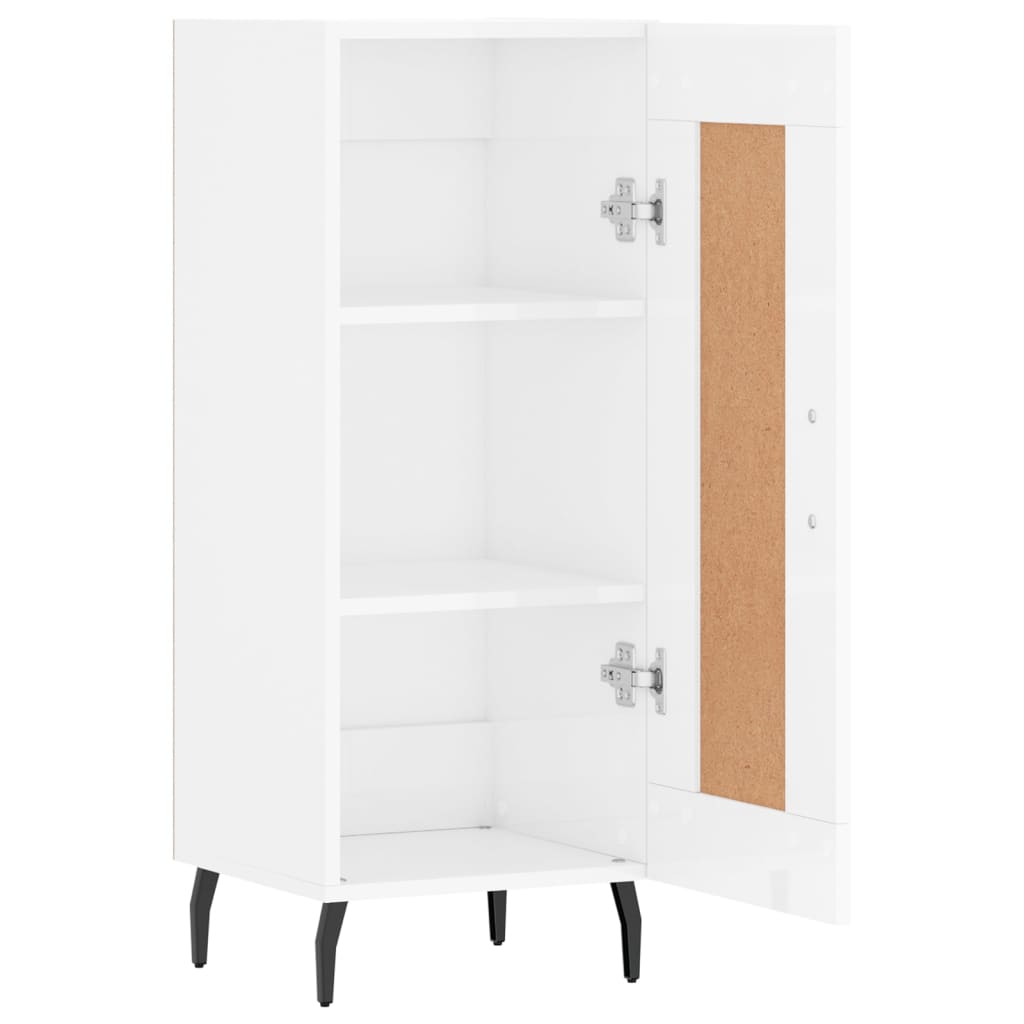 Komoda sjajna bijela 34,5 x 34 x 90 cm od konstruiranog drva
