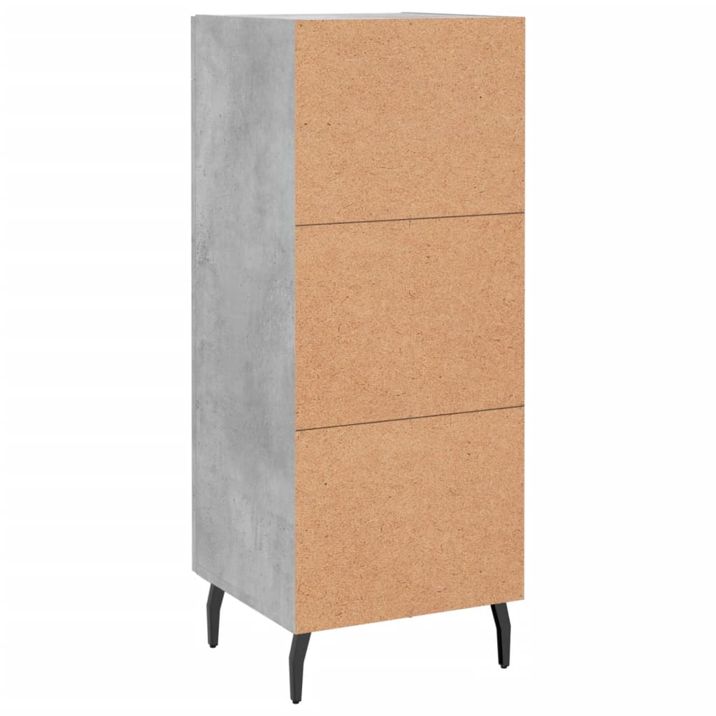Komoda siva boja betona 34,5x34x90 cm od konstruiranog drva