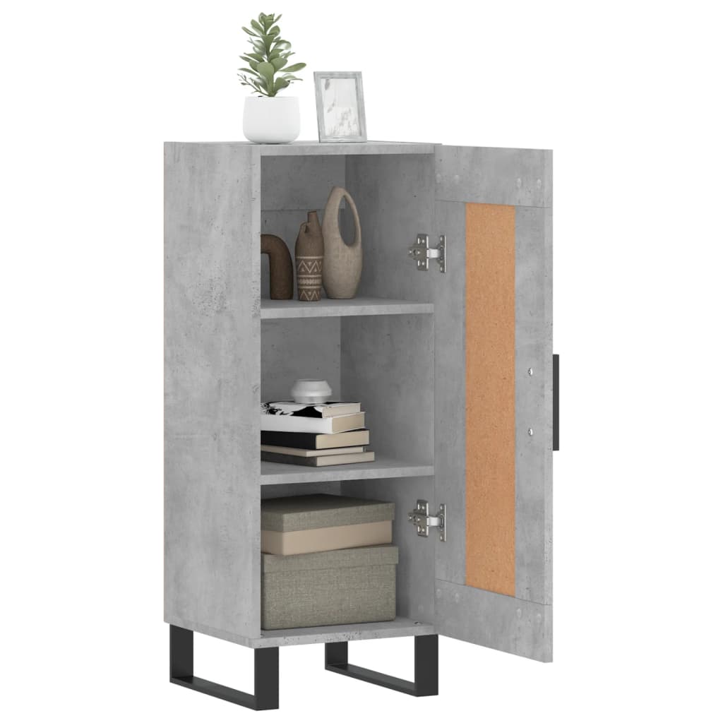 Komoda siva boja betona 34,5x34x90 cm od konstruiranog drva