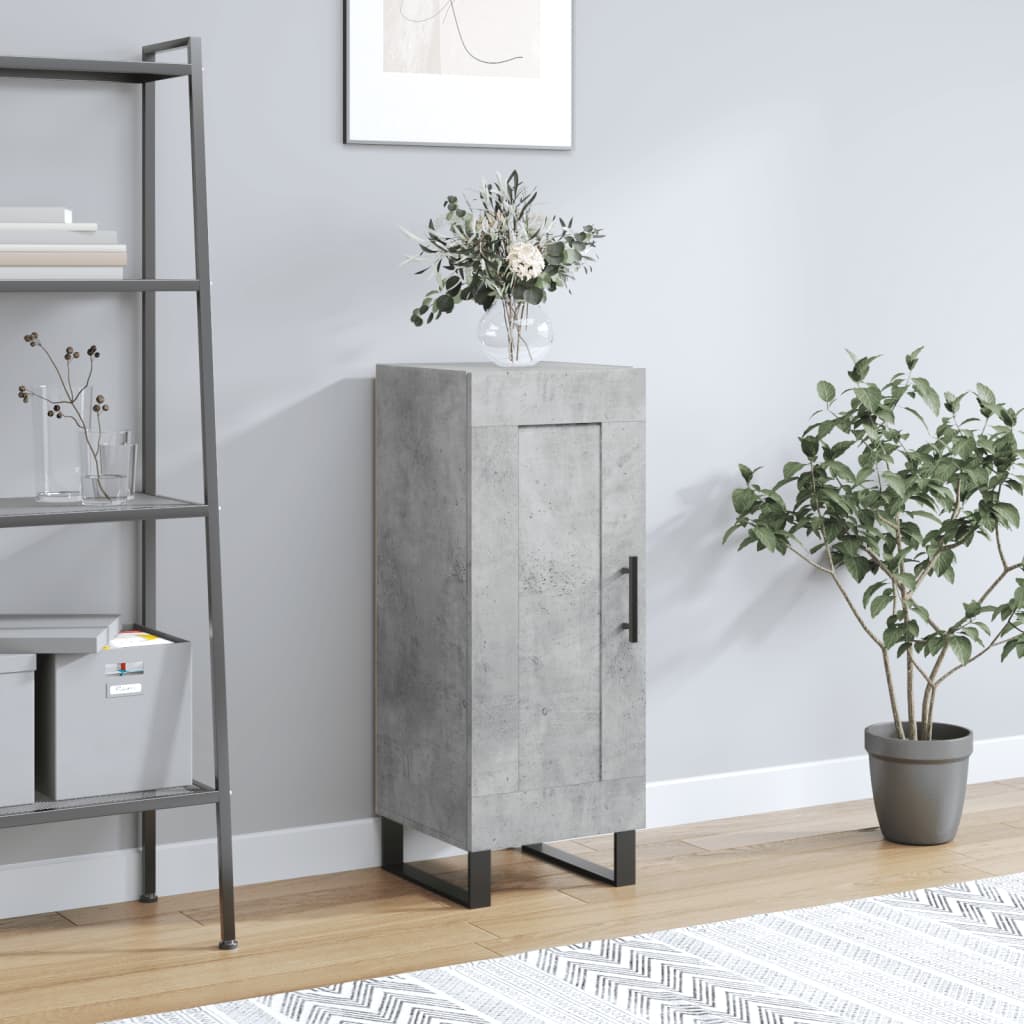 Komoda siva boja betona 34,5x34x90 cm od konstruiranog drva