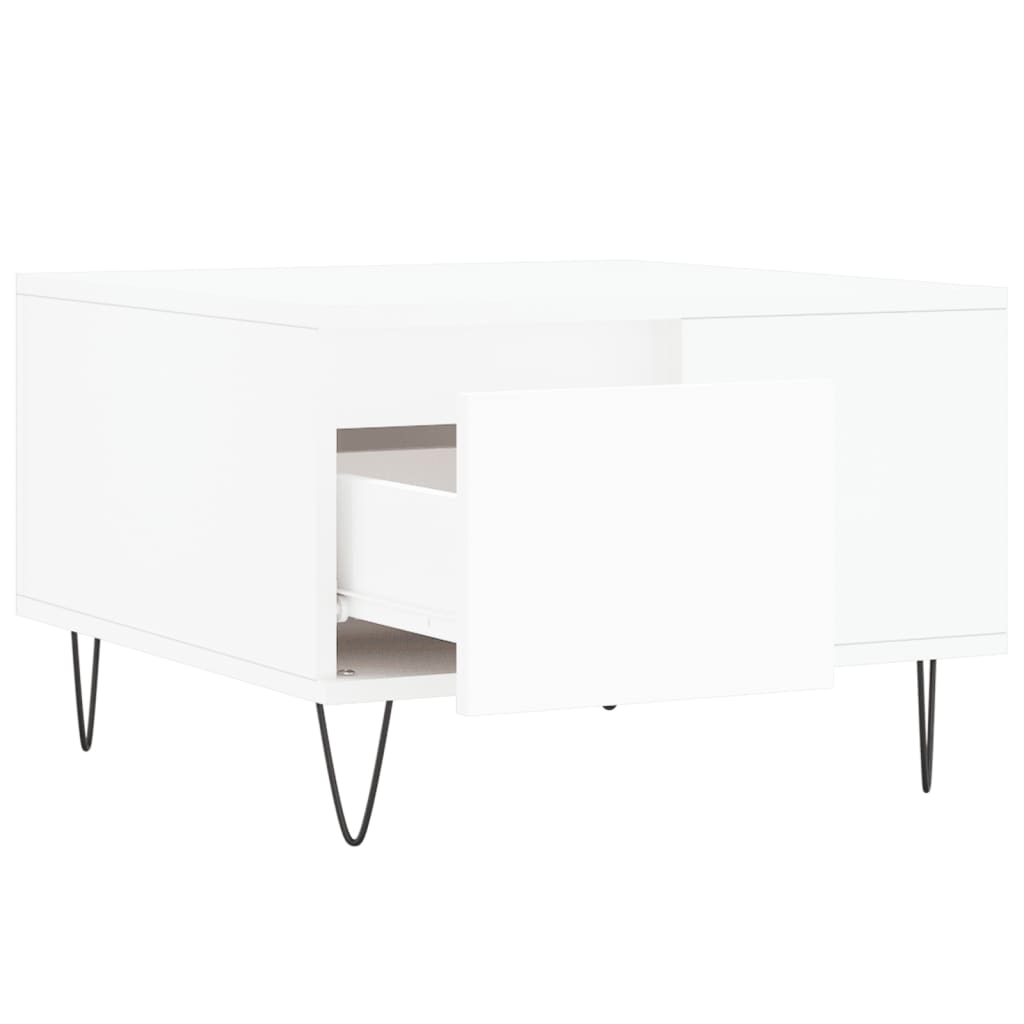 Stolić za kavu bijeli 55 x 55 x 36,5 cm od konstruiranog drva