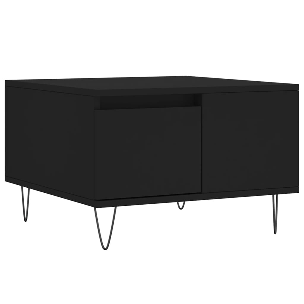 Stolić za kavu crni 55 x 55 x 36,5 cm od konstruiranog drva
