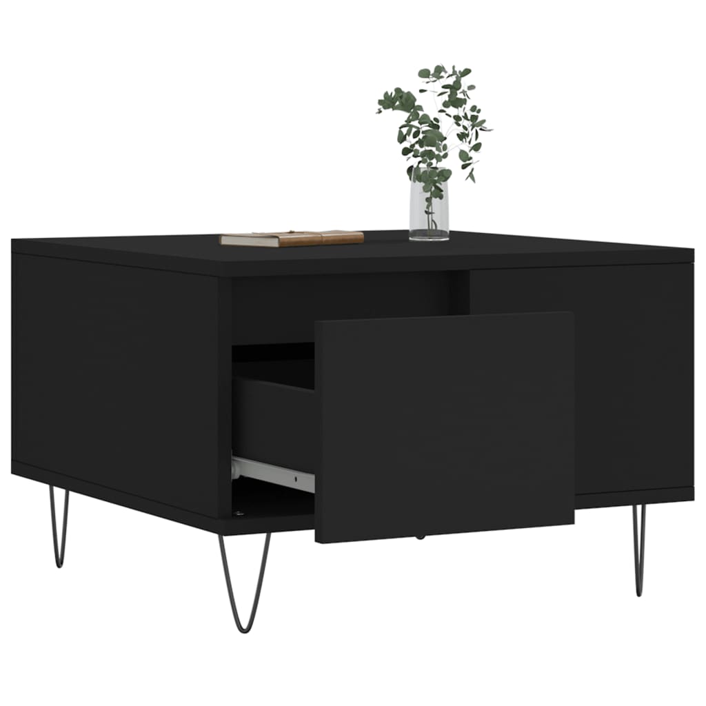 Stolić za kavu crni 55 x 55 x 36,5 cm od konstruiranog drva