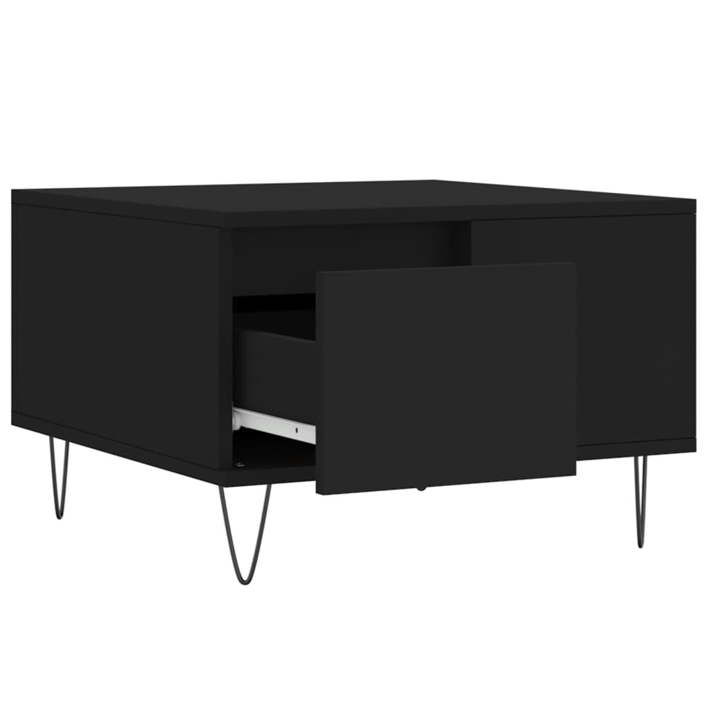 Stolić za kavu crni 55 x 55 x 36,5 cm od konstruiranog drva