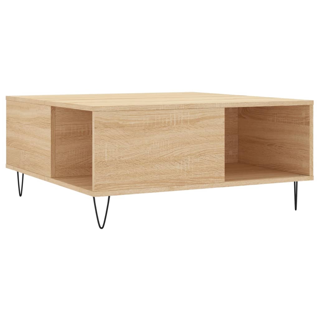 Stolić za kavu boja hrasta 80x80x36,5 cm konstruirano drvo