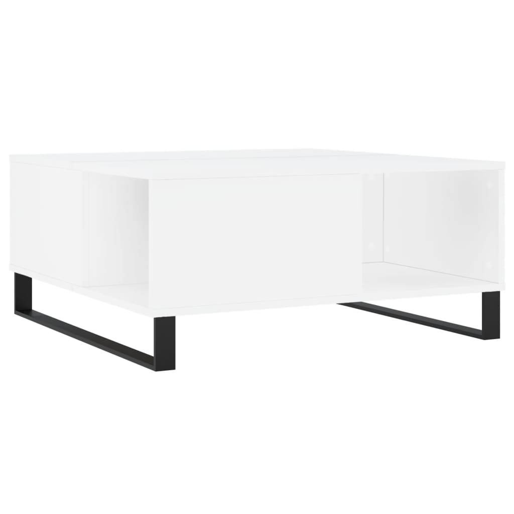 Stolić za kavu bijeli 80 x 80 x 36,5 cm od konstruiranog drva