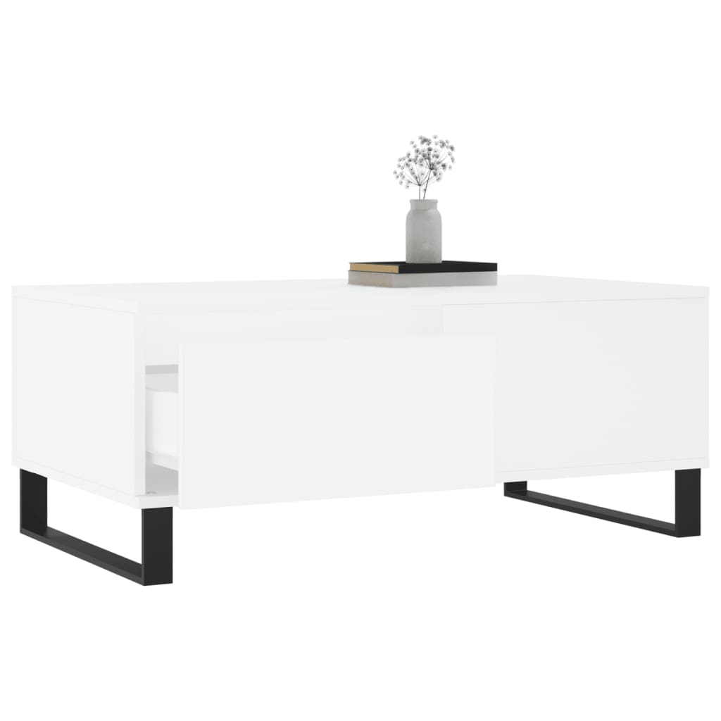 Stolić za kavu bijeli 90 x 50 x 36,5 cm od konstruiranog drva