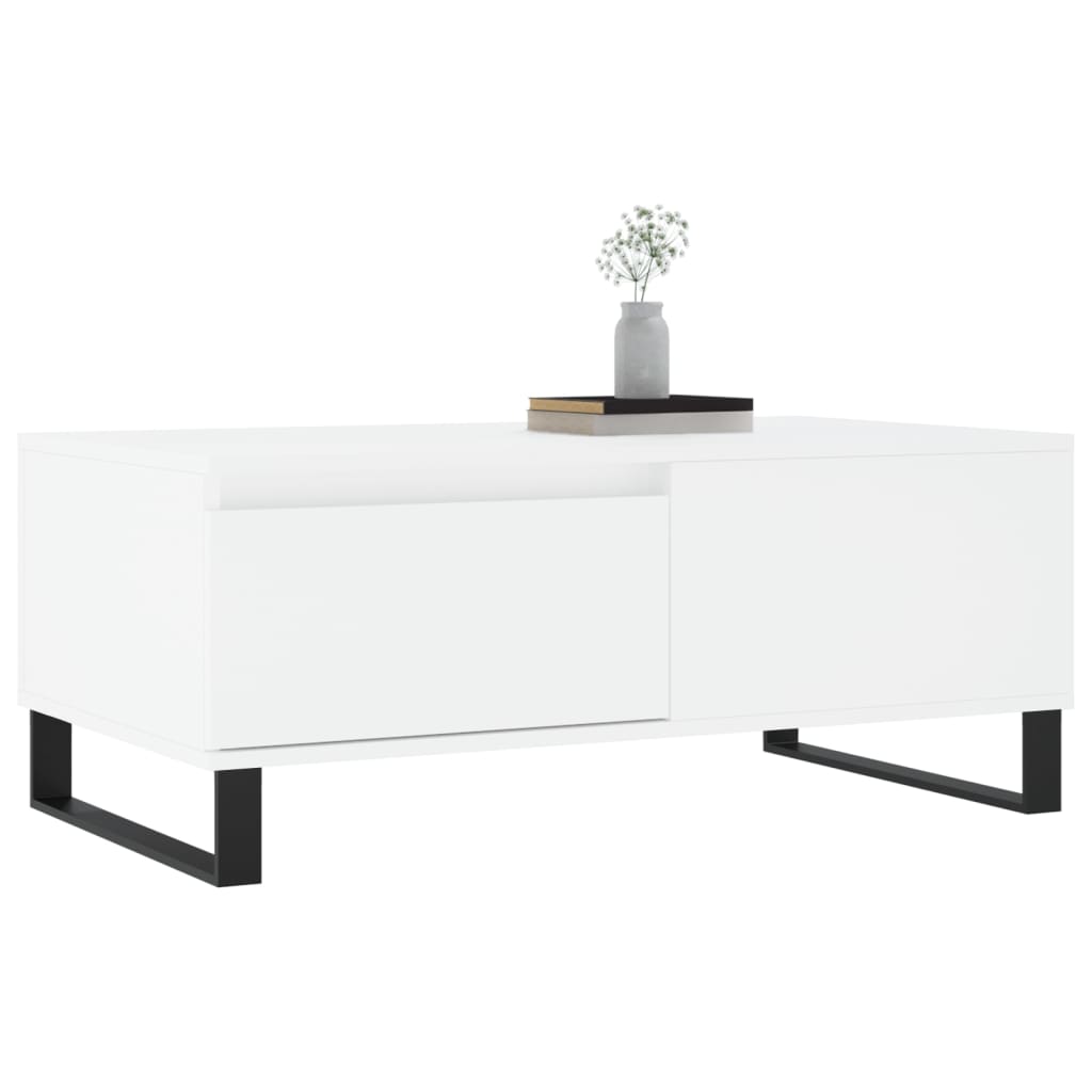 Stolić za kavu bijeli 90 x 50 x 36,5 cm od konstruiranog drva