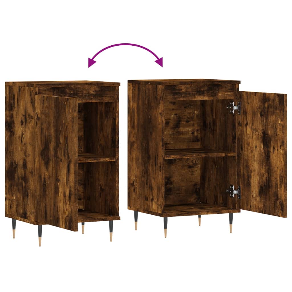 Komode 2 kom dimljena boja hrasta 40x35x70 cm konstruirano drvo