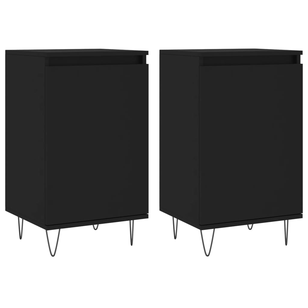 Komode 2 kom crne 40 x 35 x 70 cm od konstruiranog drva