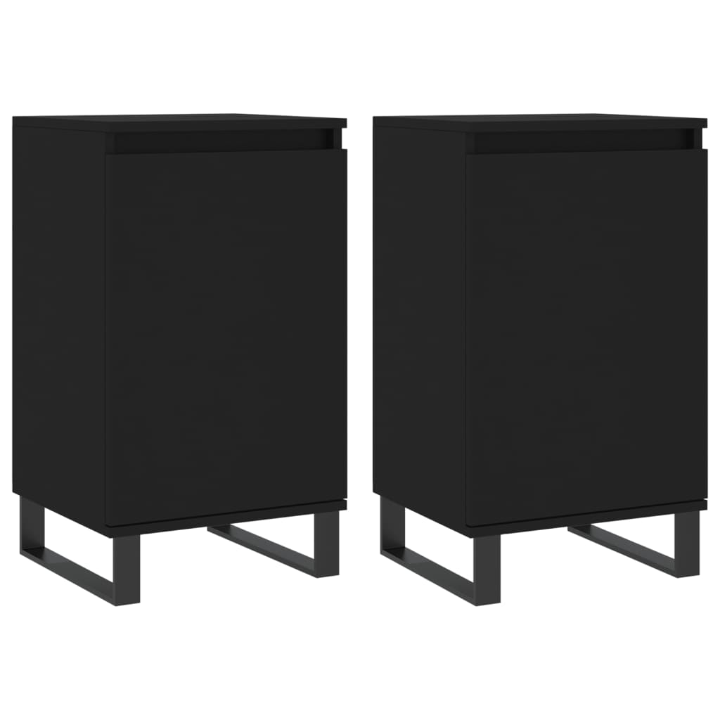 Komode 2 kom crne 40 x 35 x 70 cm od konstruiranog drva
