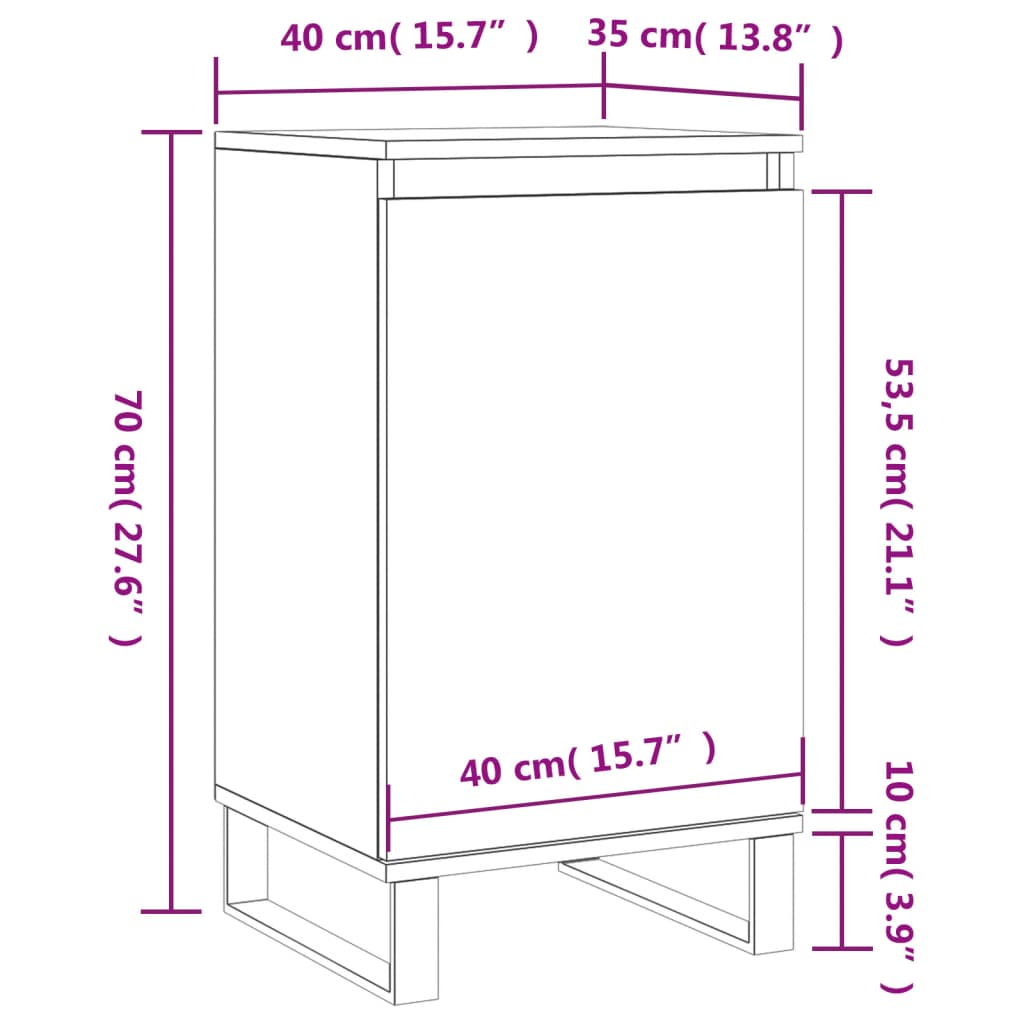 Komoda siva boja betona 40 x 35 x 70 cm od konstruiranog drva