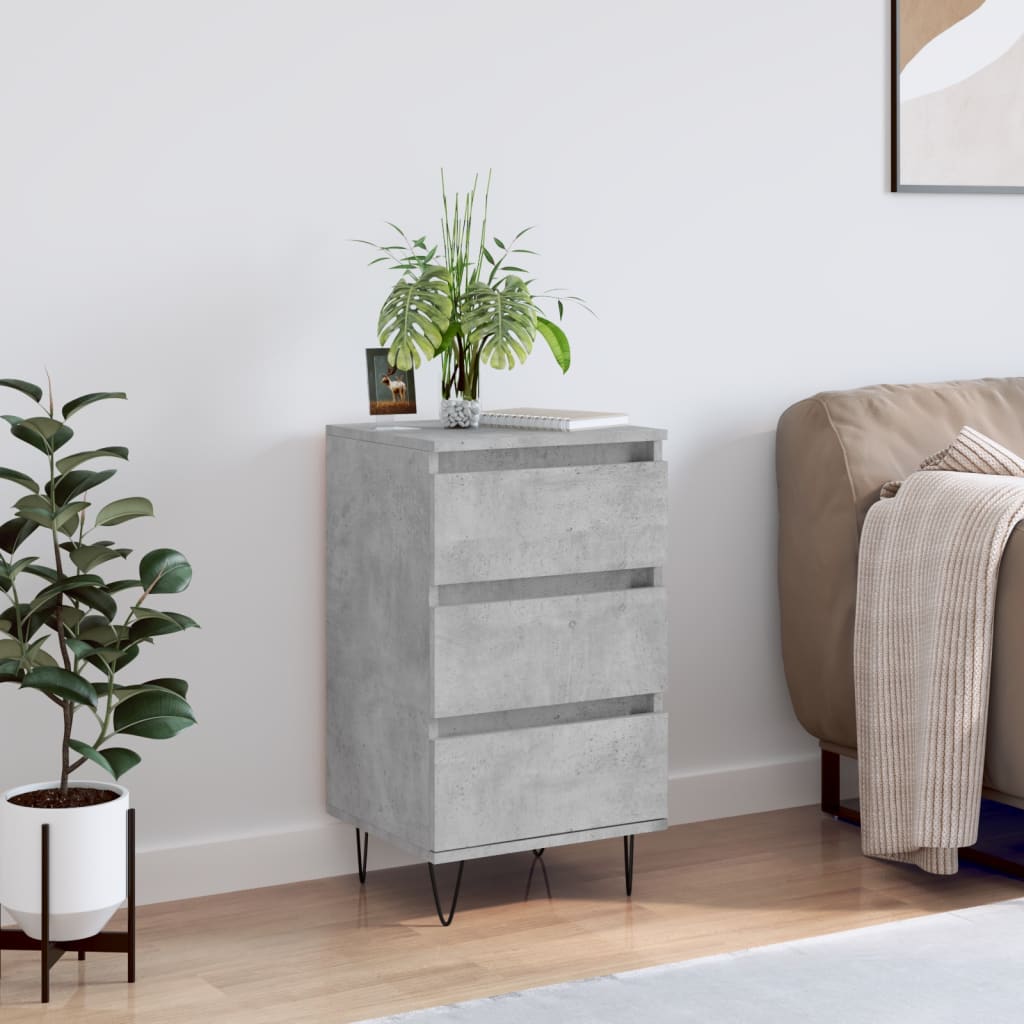 Komoda siva boja betona 40 x 35 x 70 cm od konstruiranog drva