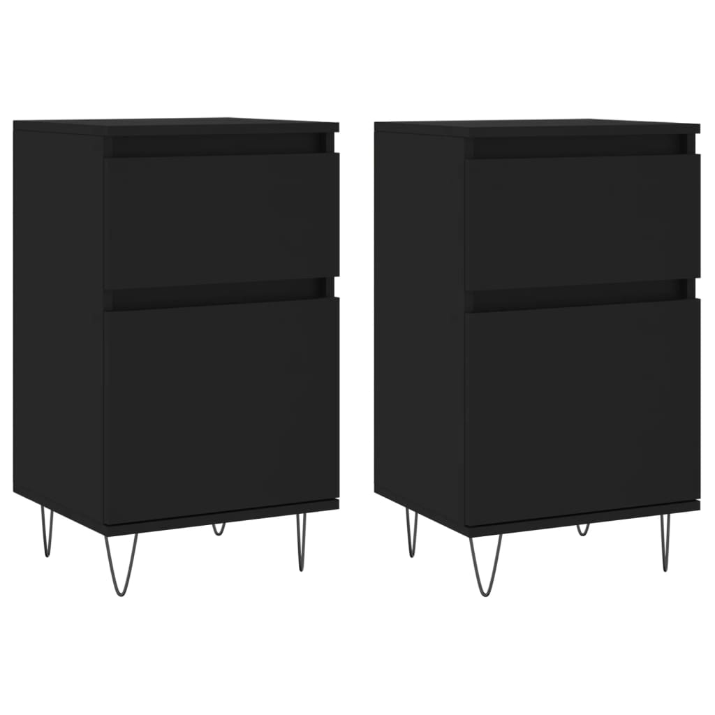 Komode 2 kom crne 40 x 35 x 70 cm od konstruiranog drva