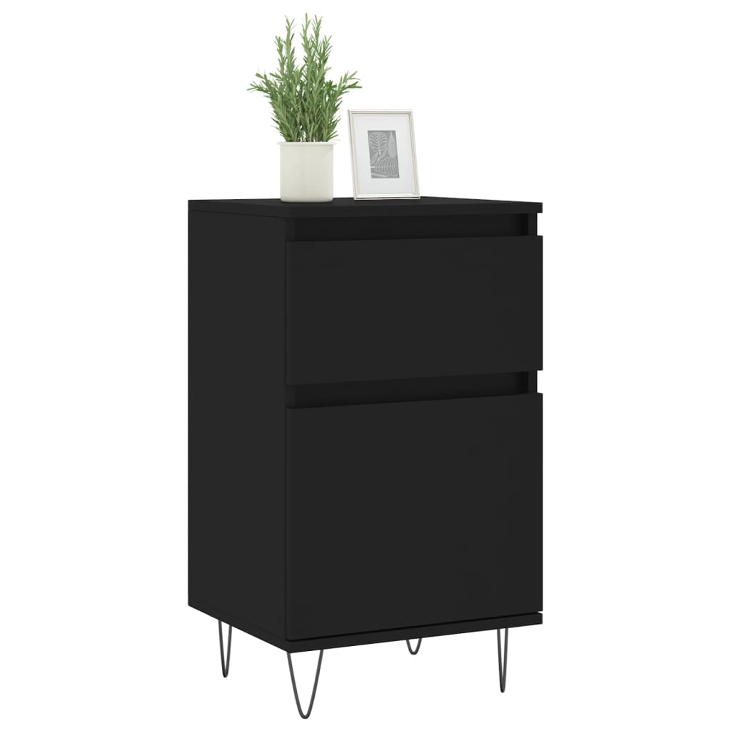Komode 2 kom crne 40 x 35 x 70 cm od konstruiranog drva