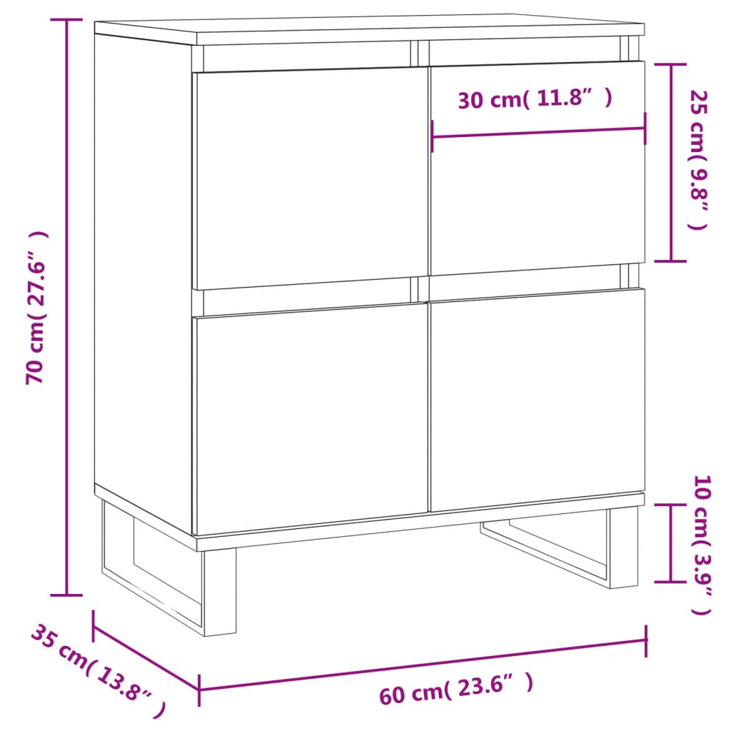 Komoda boja hrasta sonome 60 x 35 x 70 cm od konstruiranog drva