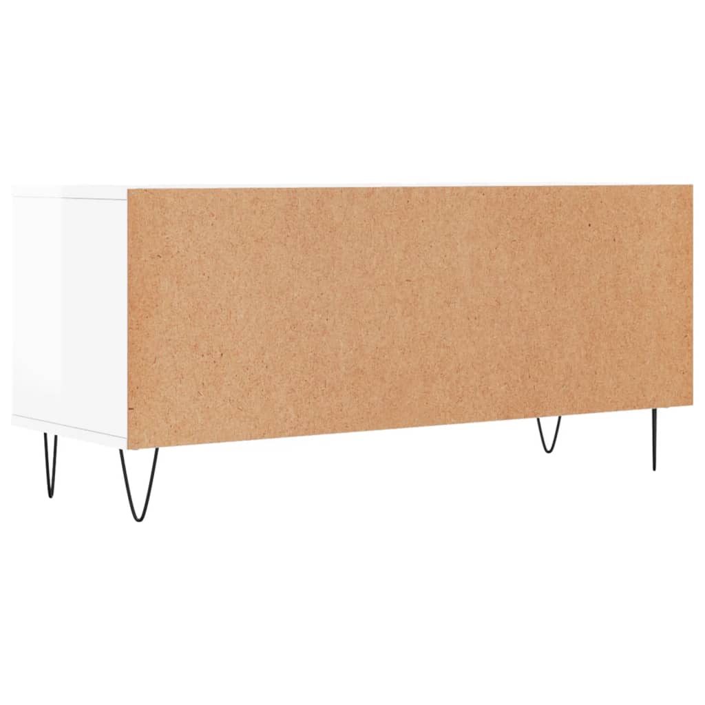 TV ormarić sjajni bijeli 100x34,5x44,5 cm od konstruiranog drva