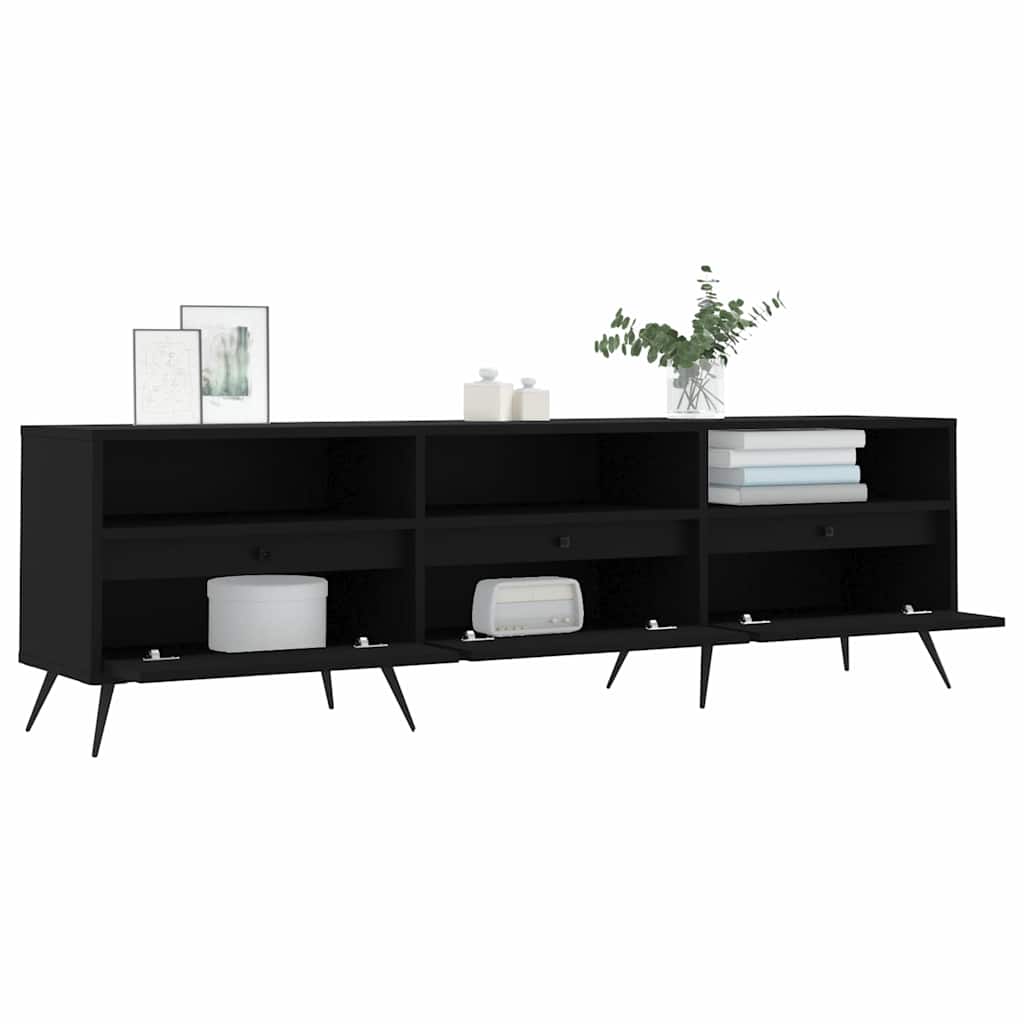 TV ormarić crni 150x30x44,5 cm od konstruiranog drva