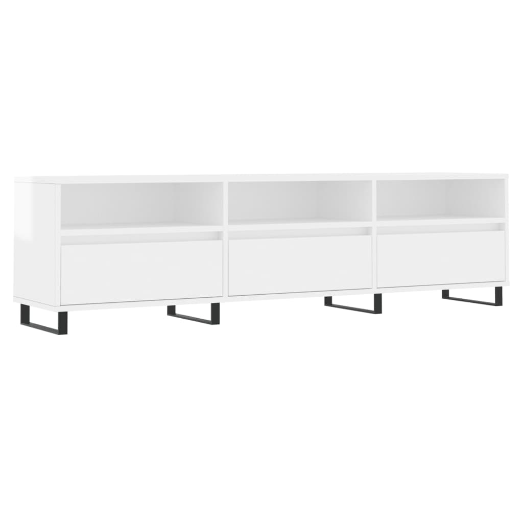 TV ormarić sjajni bijeli 150x30x44,5 cm od konstruiranog drva