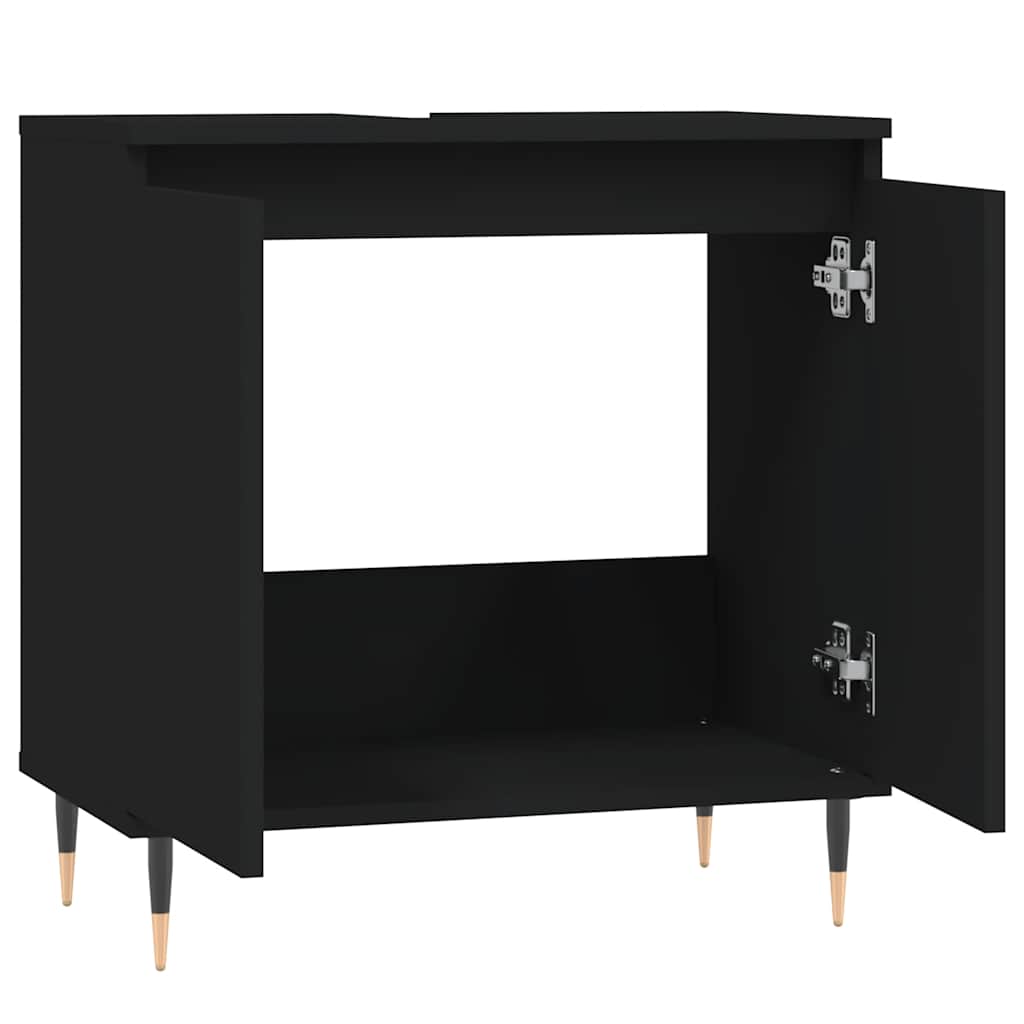 Kupaonski ormarić crni 58 x 33 x 60 cm od konstruiranog drva